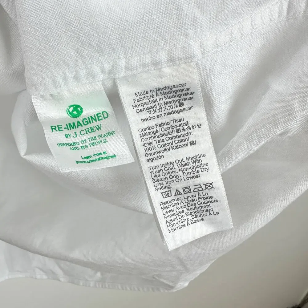 J.Crew Untucked Fit Slim Flex Oxford Shirt Cotton Mens Preppy White Classic XXL - Picture 8 of 12